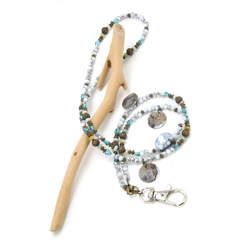 Porte-CARTE D'IDENTITÉ Lanière Perle Bijoux avec Coquille et Porte-clés pour la Fabrication DE Bijoux BRICOLAGE