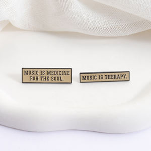 Épinglette en émail « La musique est ma thérapie », citations personnalisées, « La musique est la médecine de l'âme », broches, badge de revers, bijoux, cadeaux pour amis - Product Image 3