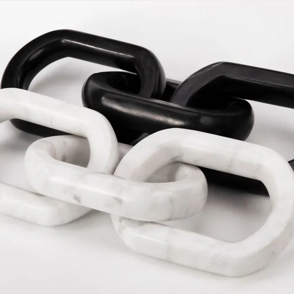 Luxury Home Decor White/Black Marble Chain Link