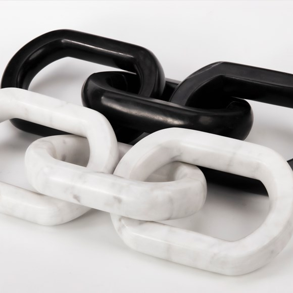 Marble Chain Link, White и Black, Luxury Home Decor