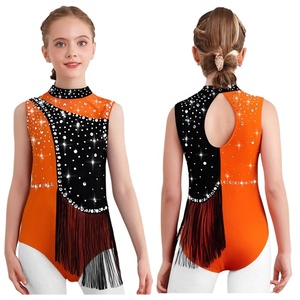 6-16 Trẻ Em Cô Gái Thể Dục Leotard Bodysuit Quần Áo Thiết Kế Vũ Nữ Thoát Y Khiêu Vũ Mặc Trượt Băng Cuộc Thi Lớp Biểu Diễn - Product Image 2