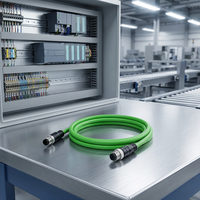 Câble Ethernet Cat6A M12 à connecteur codé A 4 broches mâle-mâle pour caméra industrielle