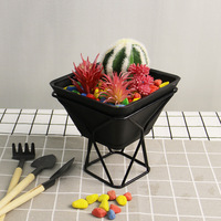 Vente en gros de pots à fleurs carrés écologiques de style farmhouse, créatifs, en PP blanc, pour plantes en pot de table, jardinières familiales 1-3L