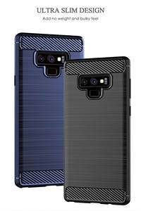 Custodia per <span class=keywords><strong>Smartphone</strong></span> Note9 robusta linea spazzolata in fibra di carbonio sottile morbida TPU custodia per Samsung Galaxy Note 8 9 10 20 Ultra - Product Image 2