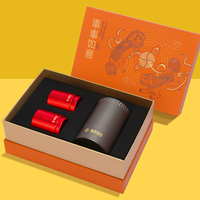 Coffret cadeau de thé, emballage de thé en vrac, logo personnalisé imprimé, tube en papier kraft rond vide, doublure en éponge biodégradable