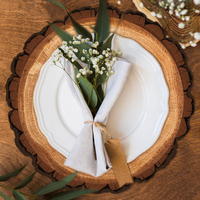 10 pièces ensemble de napperon en forme de bois jetable conception d'arbre brun pour mariage anniversaire Festival fêtes Table à manger Pats décorations