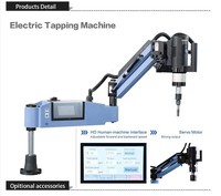 Mesin TAP listrik WEICHANG M6-M24 Motor Servo lengan fleksibel ayunan mesin penyadap pintar pipa mur otomatis