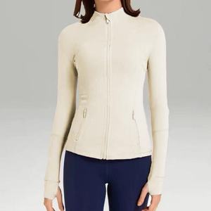 Customs Zip <b>Yoga</b> <b>Jacket</b> Stitch Stylish Design Slim Fit Breathable Wicking Function Front Print Sports Wear Work Women Fitness - Product Image 4