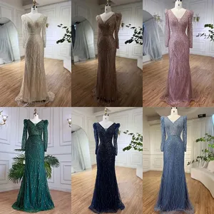 Serena collina musulmana blu sirena in rilievo abiti da sera abiti 2024 LA71931 personalizzati - Product Image 2