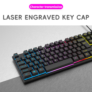 Bán buôn in laser khắc cao cấp màu đen kích thước đầy đủ bàn phím chơi game với logo - Product Image 4