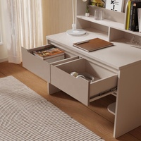 Bureau d'étude moderne blanc pour enfants avec étagère et tiroir pour la maison, l'école, le bureau, multi-usages, en panneau écologique, facile à nettoyer