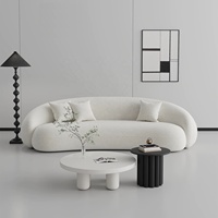 Zayshine Canapé d'Angle Modulaire Luxe Moderne Nordique Blanc Sherpa en Velours 3 Places pour Salon, Magasin de Vêtements et Appartement