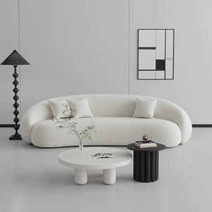 Divano Curvo Modulare da 3 Posti Zayshine Nordico Moderno di Lusso Bianco in Sherpa Velluto per Soggiorno, Set per Negozi di Abbigliamento e Appartamenti - Product Image 3