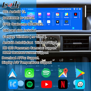 Lsailt 10.25 pouces écran Android pour LEXUS IS200T IS300H RC200T RC300 2013- RCF BT écran de mise à niveau d'infodivertissement Android - Product Image 2
