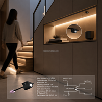 Interrupteur à détecteur de mouvement PIR pour bande LED filaire 12V 24V, contrôle centralisé, profilé en plastique, éclairage linéaire pour armoire FREE-38B-24