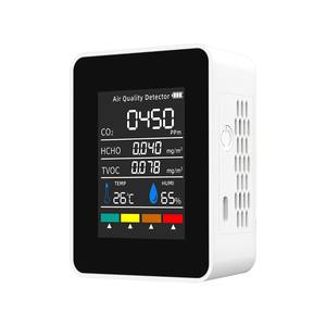 Detektor kualitas udara inframerah, <span class=keywords><strong>Monitor</strong></span> karbon dioksida portabel lima-dalam-satu, detektor kualitas udara kelembapan suhu <span class=keywords><strong>CO2</strong></span> dalam satu desain ramping - Product Image 1