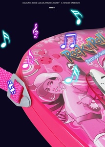 Ensemble de jouets d'instruments de musique pour enfants en gros : Guitare électrique avec support, microphone et instrument de musique stéréo - Product Image 5