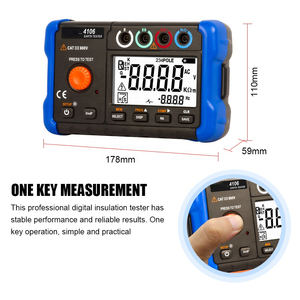 Testeur de résistance à la terre 4106, méthode 2/3/4 pôles, tension 20V, courant 20mA, mesure de la résistivité du sol, personnalisable OEM - Product Image 3