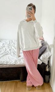 Pantaloni Jogger Hingto Leggeri Ricamati a Vita Alta da <span class=keywords><strong>Donna</strong></span>, Stile Streetwear, Gamba Larga, Primaverili, con Tasche Comode e Traspiranti - Product Image 3