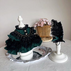 Muñecas Ichiban Kuji de algodón personalizadas de alta calidad para Labubu para Skullpanda en varios tamaños, vestido <span class=keywords><strong>verde</strong></span> Vintage de una sola Correa - Product Image 2