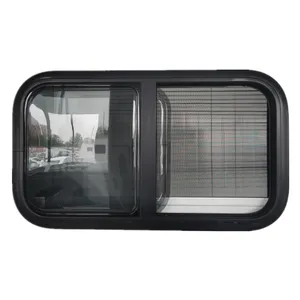 RV hai lớp kính Acrylic ngang cửa sổ trượt Hợp kim nhôm khung cửa sổ sử dụng trong Camper Motorhome Trailer Caravan