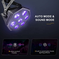 Shehds 5*12W Led Par Light Modes de commande vocale Rgb Par Light Ac 100-240V Led Stage Light Sasta pour Indoor Dj Event