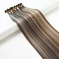 UGlamour Extensions de cheveux européennes de qualité supérieure 100% Extensions de cheveux humains à double pointe plate