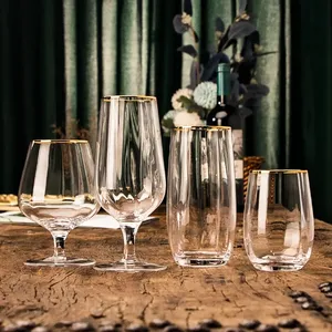 Luxus benutzer definierte klassische Vintage Rotwein Becher Champagner Glas Tasse Set Hochzeit Bankett Ereignisse Kristallglas waren