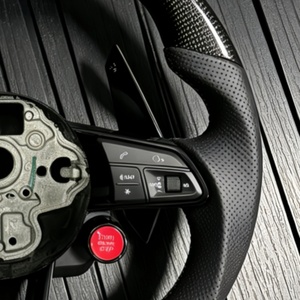 Volante de Fibra de Carbono y Cuero Personalizable a <span class=keywords><strong>Precio</strong></span> de Fábrica, Accesorios para Automóviles VW <span class=keywords><strong>Golf</strong></span> R 5 6 7 MK5 MK6 MK7 <span class=keywords><strong>Gti</strong></span> Passat CC - Product Image 4