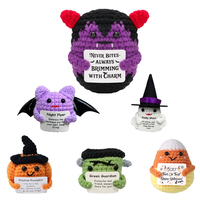 Halloween Énergie Positive Vampire Fantôme Poupées Mignon Crochet Poche En Peluche Tricoté Figurines Tissées À La Main Maison Jouets De Noël