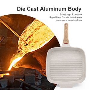 Sartén de Alta Calidad de 26 cm, Resistente, Personalizada, de Aluminio Fundido con Revestimiento Antiadherente, para Asar Carne, Apta para Cocina de Inducción - Product Image 2