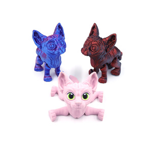 Figurine de chat sans poils imprimée en 3D, jouet réaliste, figurine de chaton en plastique articulée et mobile, pour les jeunes de 15 à 35 ans - Product Image 1