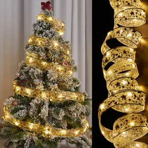 Noel dekorasyon ledi şerit peri ışıkları yılbaşı ağacı süsleri