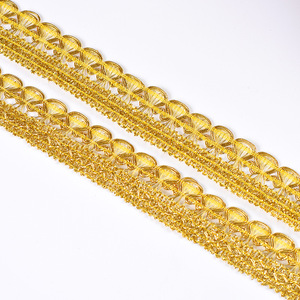 Trim in pizzo etnico con paillettes oro e argento per abiti da sposa accessori di abbigliamento - Product Image 2