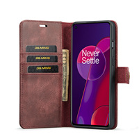 Étui magnétique détachable en cuir PU fait main DGMING compatible OnePlus 9RT et 10 V avec fente pour cartes, protection antichute