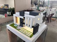 Arquitectura de Villa con piscina y luces para modelo arquitectónico 3D moderno y modelo de construcción