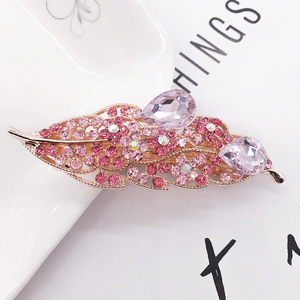 Usine de vente en gros personnalisé <span class=keywords><strong>crocodile</strong></span> tissu recouvert de barrettes pinces à cheveux en métal <span class=keywords><strong>pince</strong></span> à cheveux avec strass - Product Image 3