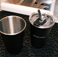 Tasse à café tendance en acier inoxydable avec couvercle, design moderne et minimaliste, sans isolation thermique, idéale pour le camping, les activités de plein air et la bière