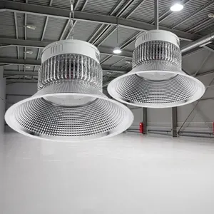 Iluminación industrial techo colgante 110V 10000-30000lm disipación de calor rápida PC de aluminio UFO LED Luz de bahía alta