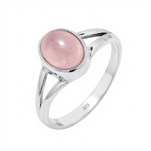 Natural Rose Quartz <b>Ring</b> 925 Sterling Silver Handmade Gemstone <b>Ring</b> <b>Split</b> Shank <b>Ring</b> Pink Quartz <b>Ring</b> Wholesale Jewelry - Product Image 2
