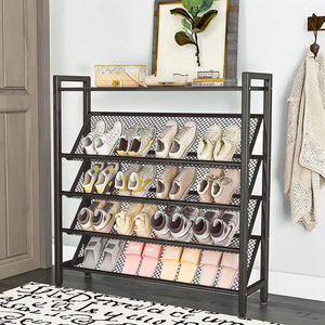 卸売5層金属グリッド折りたたみ式靴ラックスタンドラストプルーフ折りたたみ靴オーガナイザー入り口クローゼット & リビングルーム用 - Product Image 4