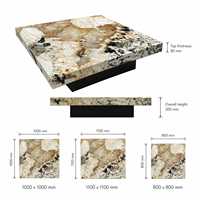 Prix de la table basse en quartzite Patagonia |   Tables carrées en pierre naturelle de luxe moderne pour la décoration de villas, hôtels, salons, meubles