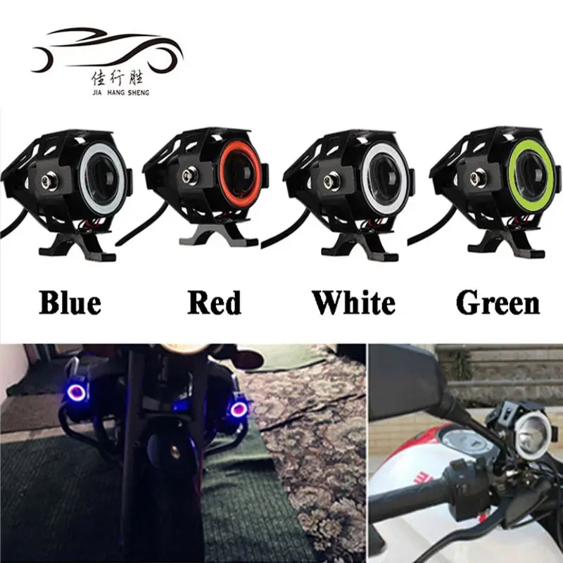 Auto Sistema de Iluminação Mini U7 Levou luzes de nevoeiro 12V High Low Beam Angel Eyes U7 Mini Motocicletas luzes para carro universal