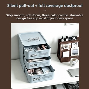 MONR Polypropylen (PP) Schreibtisch-Aufbewahrungsbox Stapelbar Staubdicht 2L Fassungsvermögen Modernes Minimalistisches Rechteckiges Design - Product Image 3
