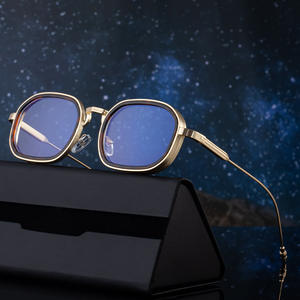 Gafas de sol cuadradas HJ-7335 para hombre con protección UV400, lentes de PC, montura negra, estilo retro. - Product Image 4