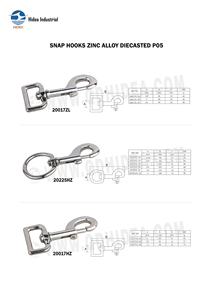 Mousqueton à gâchette en alliage de zinc moulé sous pression <span class=keywords><strong>PO5</strong></span>, type boulon, anneau pivotant, nickelé, en acier inoxydable pour l'exploitation minière, la laisse de chien et la rigging - Product Image 6