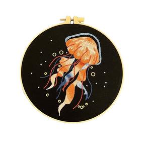 Kit <span class=keywords><strong>de</strong></span> Bordado <span class=keywords><strong>de</strong></span> Medusa Oceánica, Kit <span class=keywords><strong>de</strong></span> Bricolaje Hecho a Mano para Bordado Creativo, Dibujo <span class=keywords><strong>de</strong></span> <span class=keywords><strong>Dibujos</strong></span> Animados para Niños, Bordado con Aguja - Product Image 6