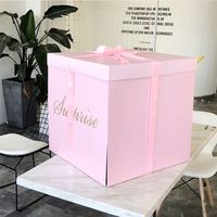 Boîte surprise de ballons en papier de faveur de mariage romantique personnalisée, jolis coffrets cadeaux d'explosion d'anniversaire