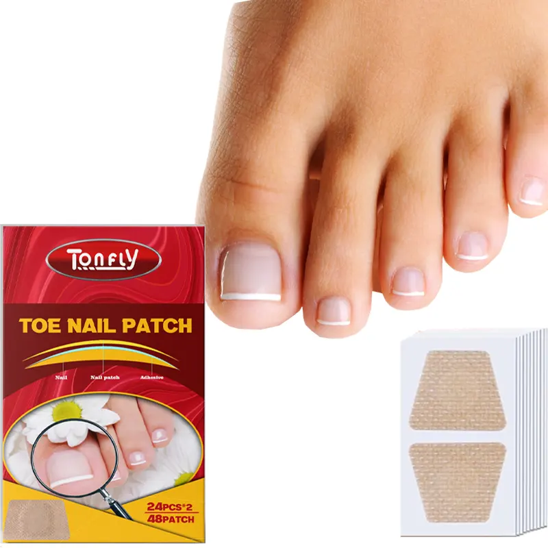 Parche de hongos para uñas de los pies, 48 Uds., parches transpirables para reparación de uñas, pegatinas de corrección encarnadas, herramientas adhesivas impermeables para el cuidado de los pies