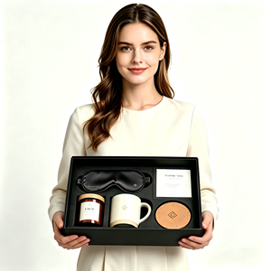Set de Regalo Empresarial de Lujo Personalizado con Antifaz, Vela, Taza y Posavasos, Elegante Obsequio Corporativo para Nuevos Empleados - Product Image 1